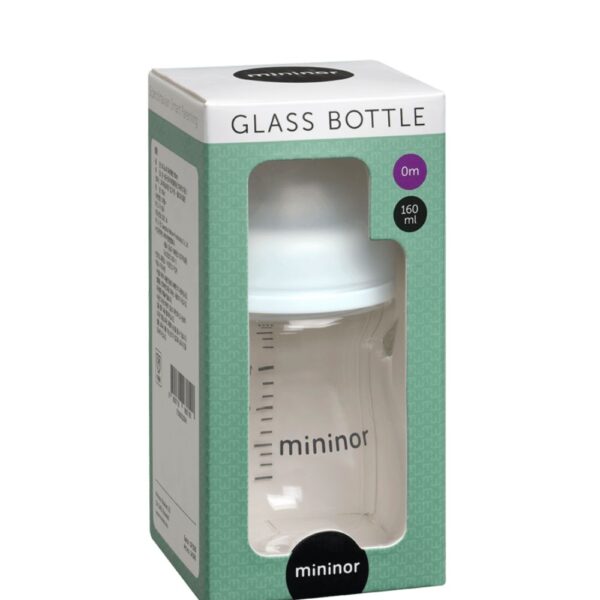 Biberón de cristal MININOR, 0 meses, 160 ml